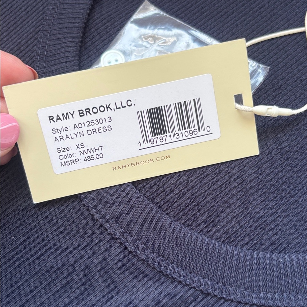 NWT $485 Ramy Brook Navy Aralyn Dress. Size XS - Picture 6 of 10